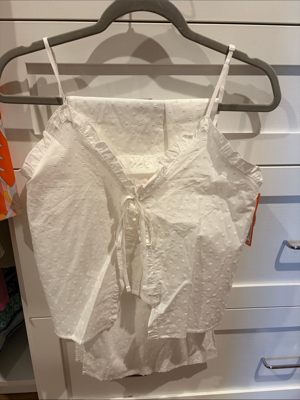 Colsie White Dot Tie-Front Cami and Pant Sleep Set - bachelorette/bride